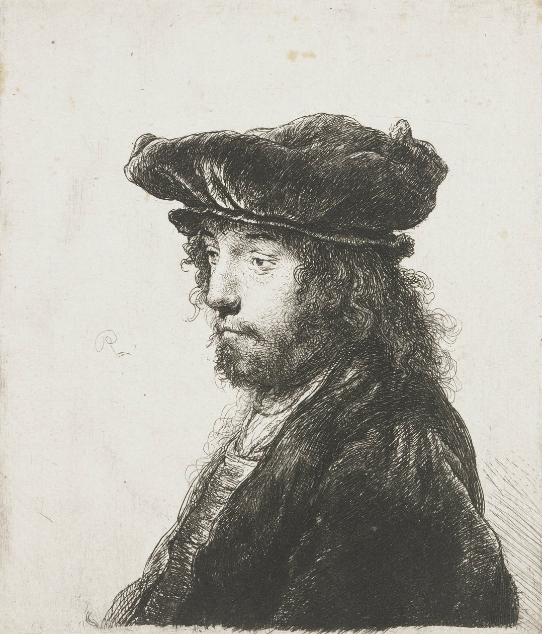 Cuarta Cabeza Oriental, después de Jan Lievens, 1633-37 de Rembrandt van Rijn