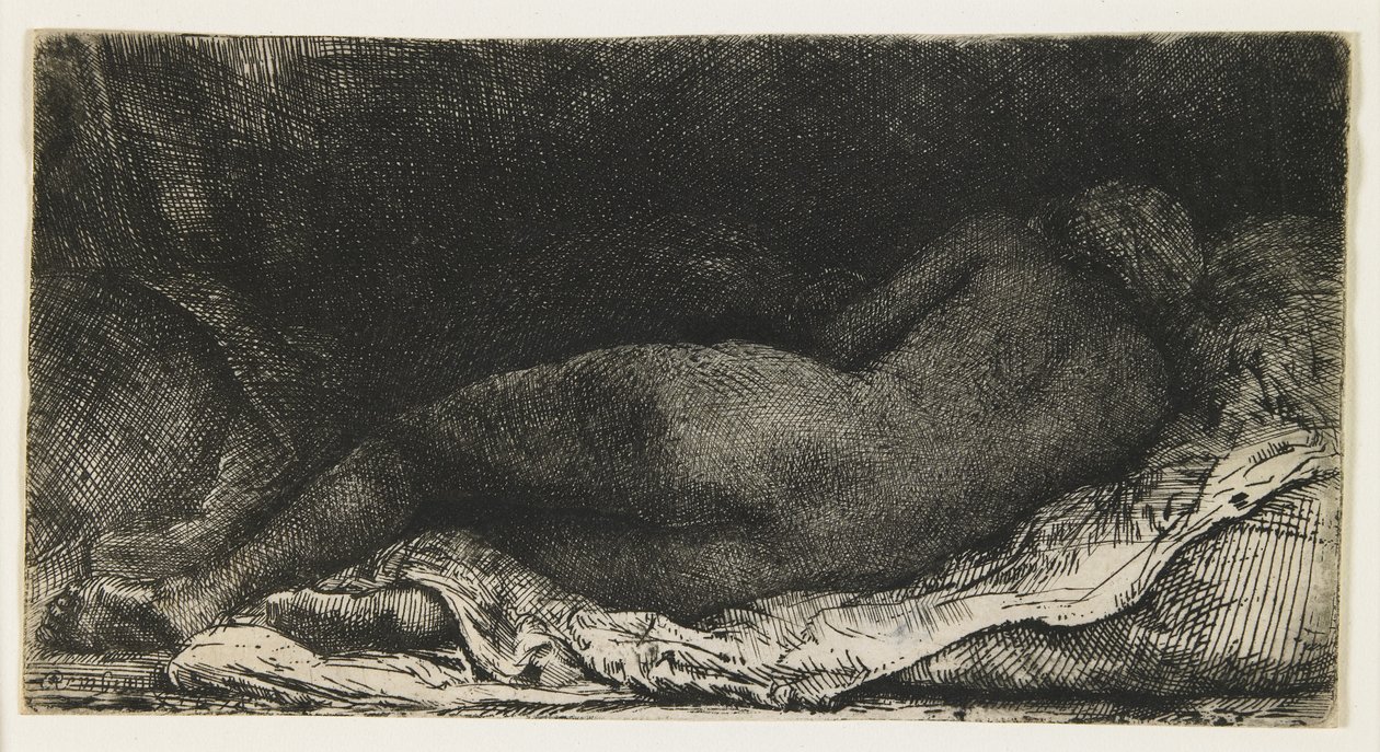 Negra acostada, 1658 de Rembrandt van Rijn