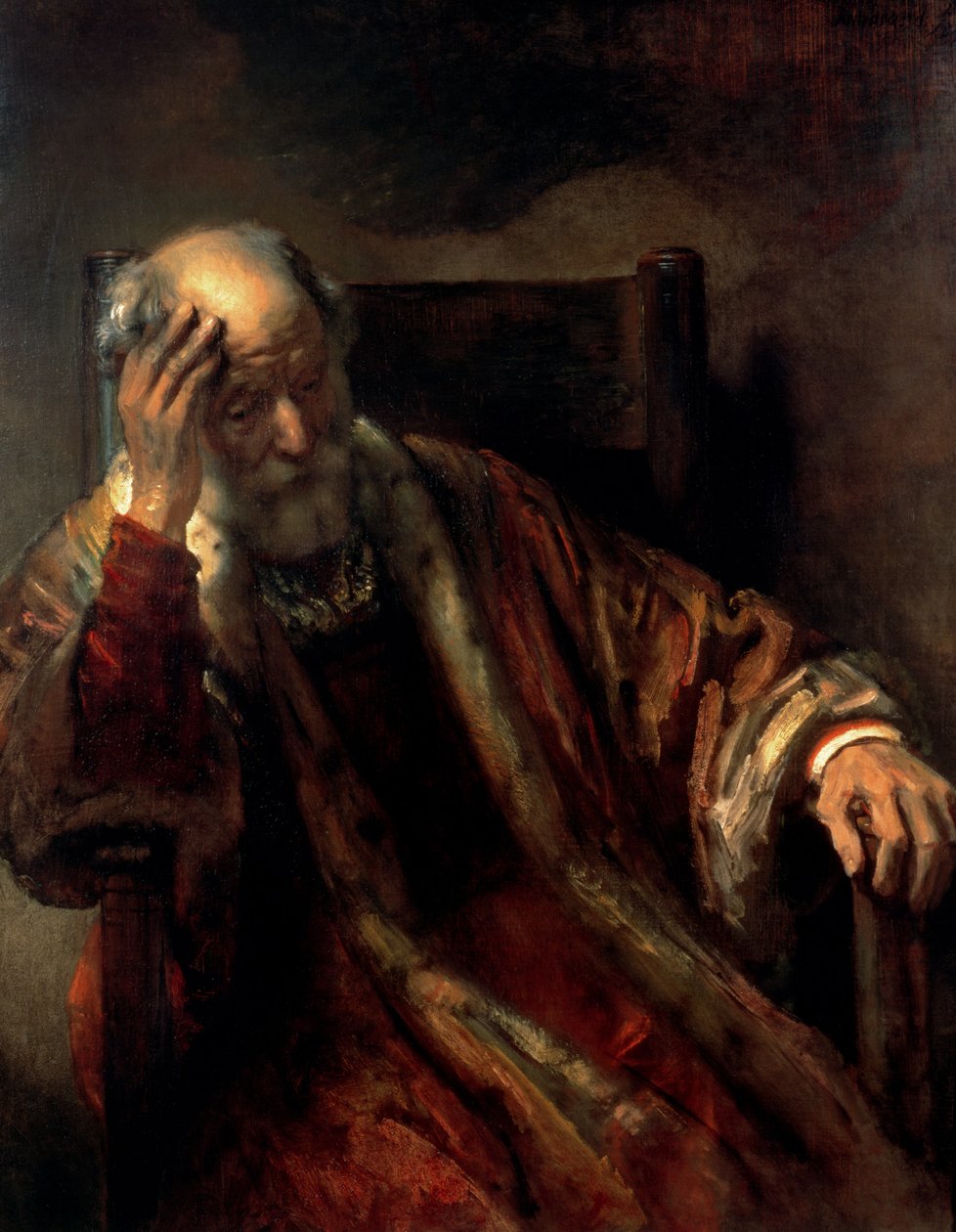 Un Anciano en un Sillón de Rembrandt van Rijn