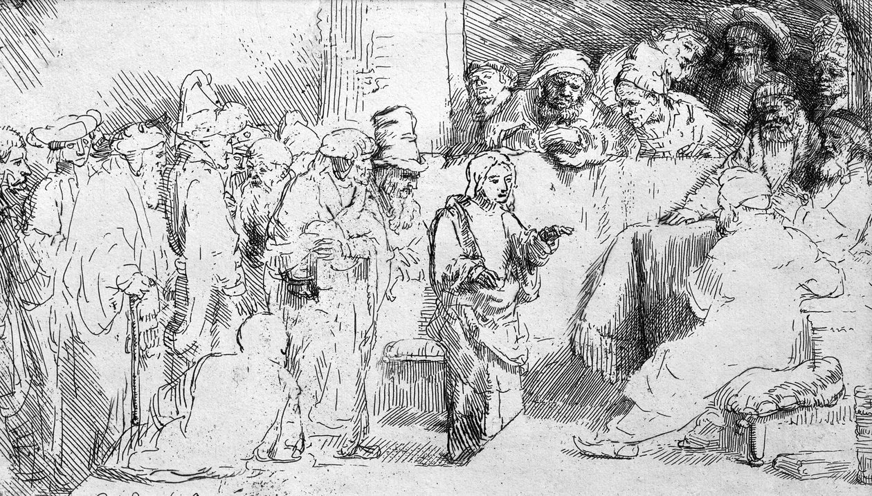 Jesucristo entre los doctores de Rembrandt van Rijn