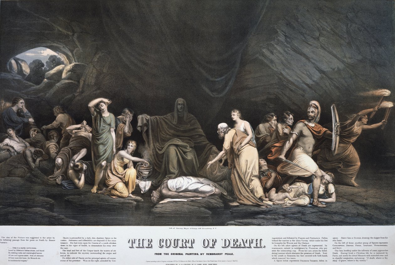 La corte de la muerte de Rembrandt (after) Peale