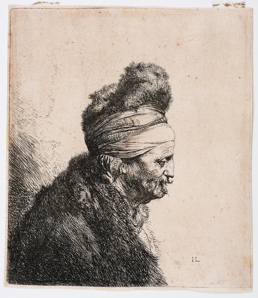 Tercera cabeza oriental de Rembrandt Harmensz. van Rijn