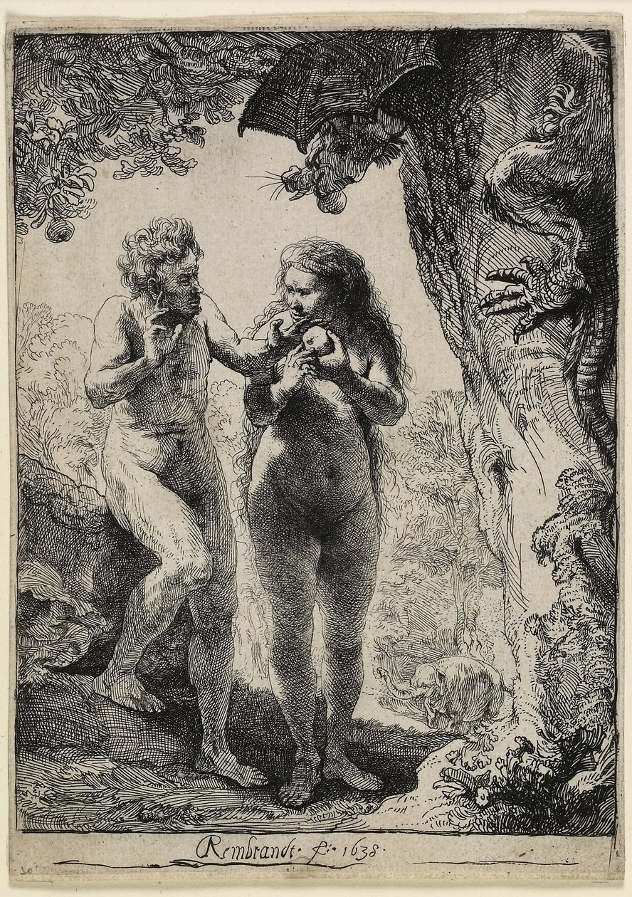 Adán y Eva de Rembrandt van Rijn