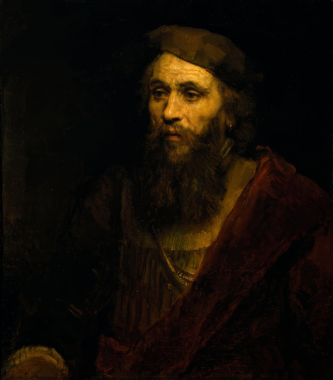 Hombre barbudo con gorra de Rembrandt van Rijn