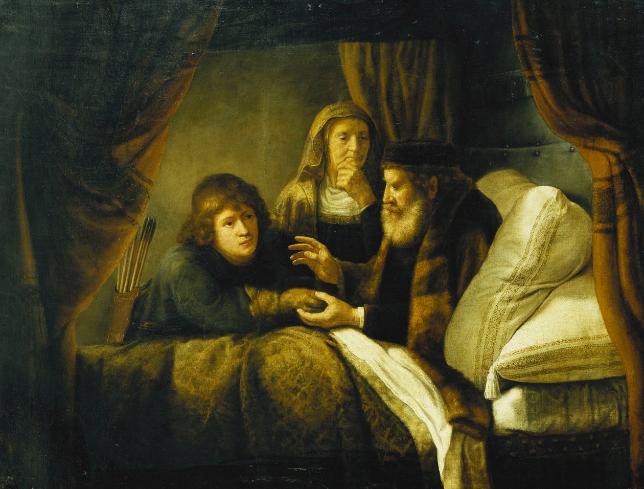 Isaac bendiciendo a Jacob, c.1640 de Rembrandt van Rijn