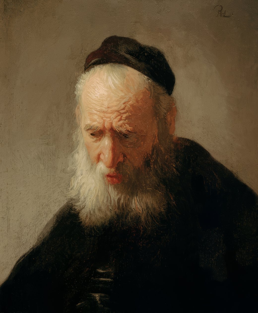 Cabeza de un hombre viejo de Rembrandt van Rijn