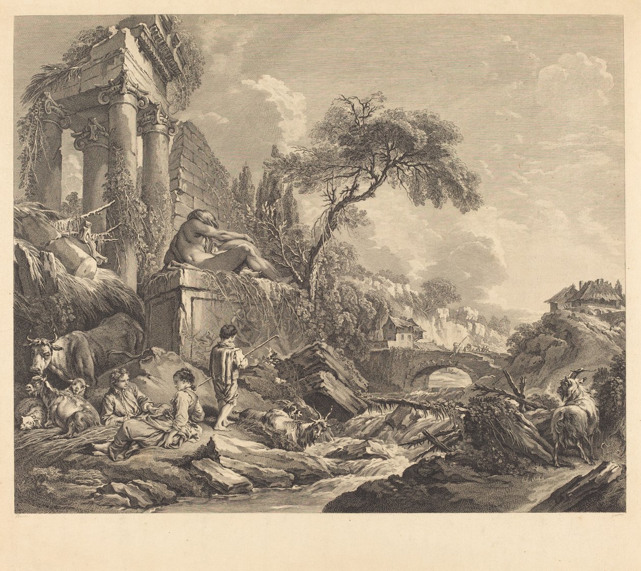 El gorrión de Lesbia de René Gaillard after François Boucher