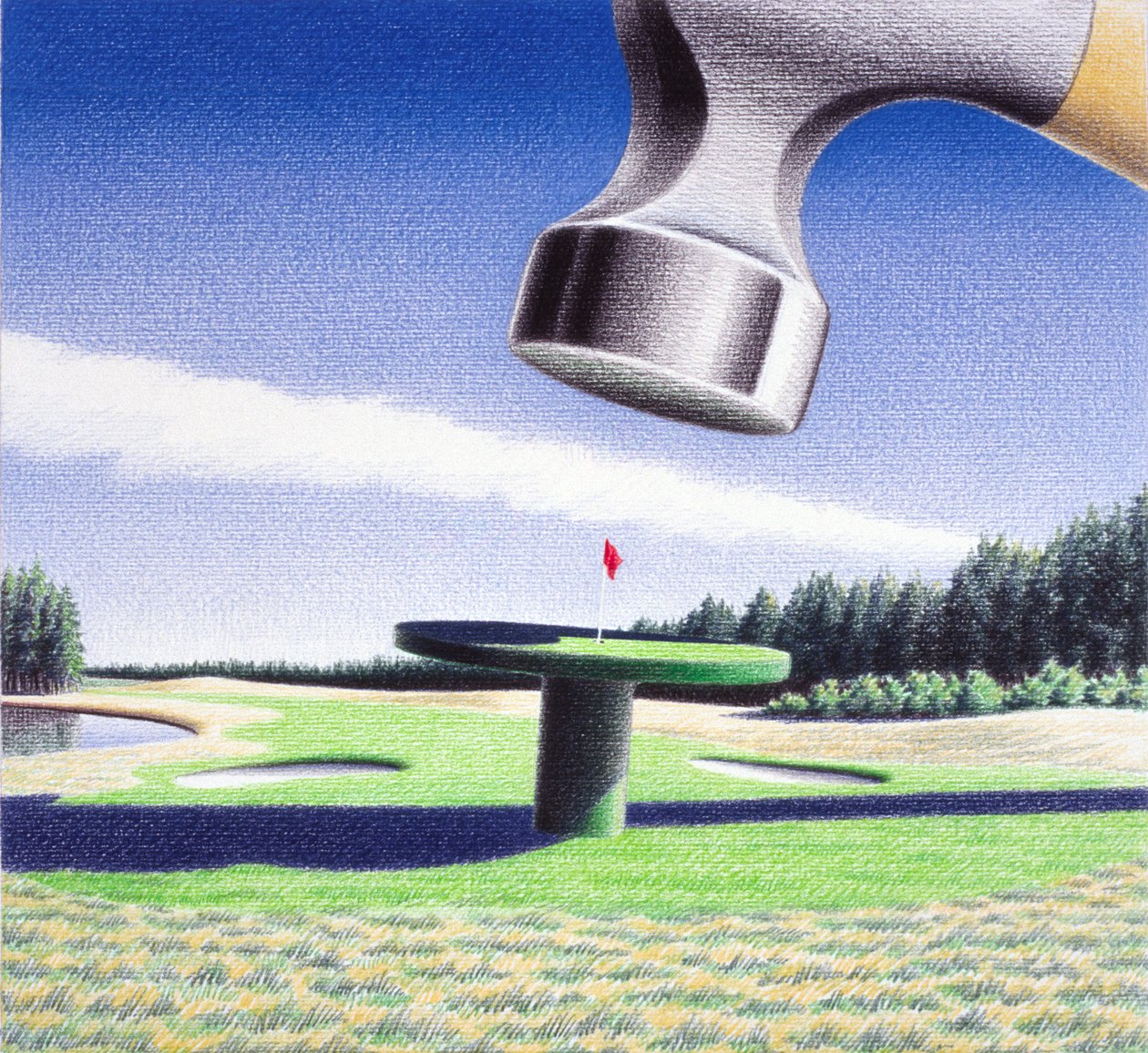 Alfiler, 2002, Dibujo a lápiz de color sobre papel de Rene Boin