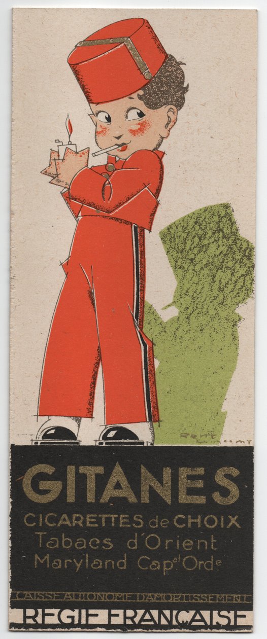 Cigarrillos Gitanes, ca. 1930 (Stencil print) de Rene Vincent