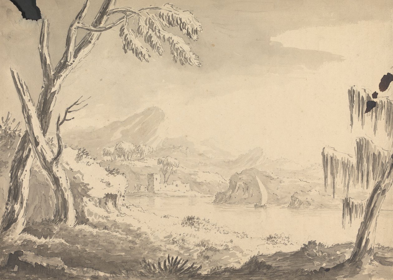 Paisaje con castillo a orillas del río de Rev. William Gilpin