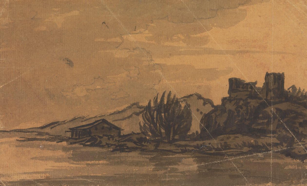 Paisaje con casa a orillas del río de Rev. William Gilpin