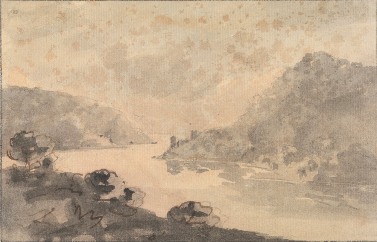 Paisaje montañoso con un río de Rev. William Gilpin