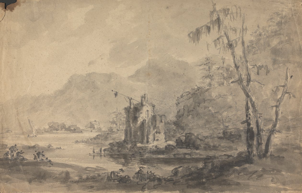 Paisaje fluvial con castillos de Rev. William Gilpin