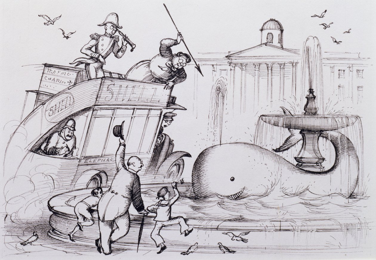 Una ballena en Trafalgar Square, c.1930 de Rex Whistler
