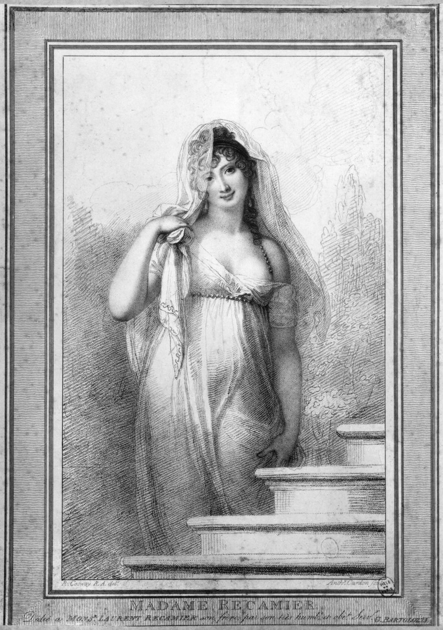 Madame Recamier (1777-1849) grabada por Antoine o Anthony Cardon (1772-1813) 1804 de Richard Cosway