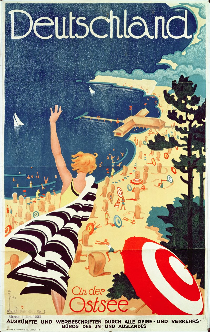 Alemania: en el Mar Báltico, c.1930 (litografía en color) de Richard Friese