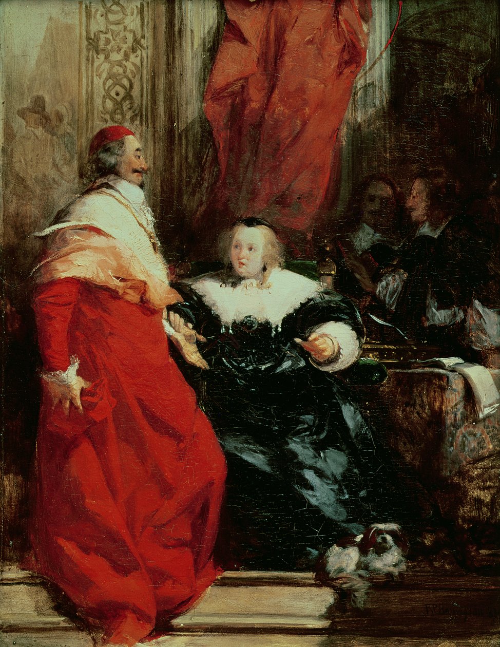 Ana de Austria (1601-66) con el Cardenal Mazarino (1602-61) de Richard Parkes Bonington