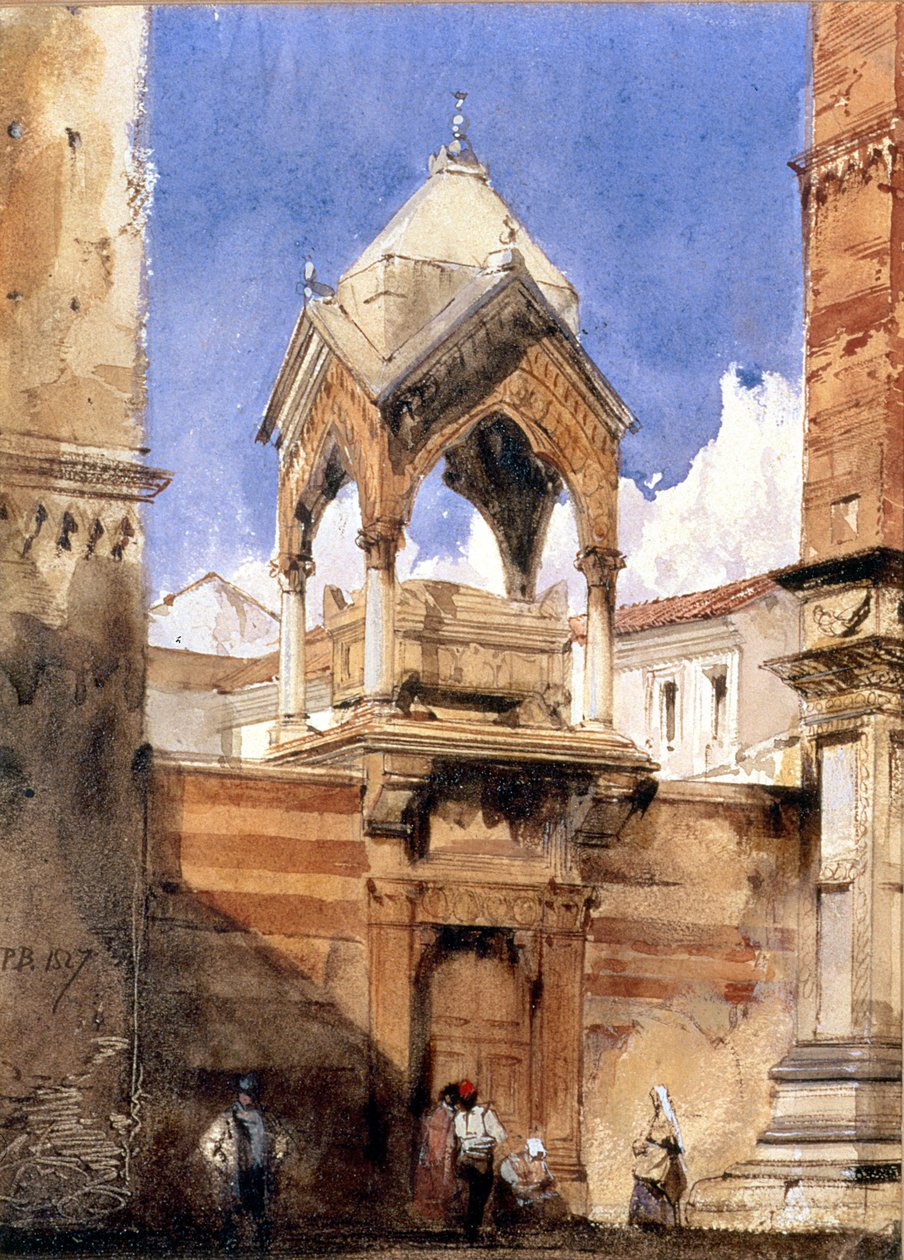 La tumba de Castelbarco, Verona, 1827 de Richard Parkes Bonington