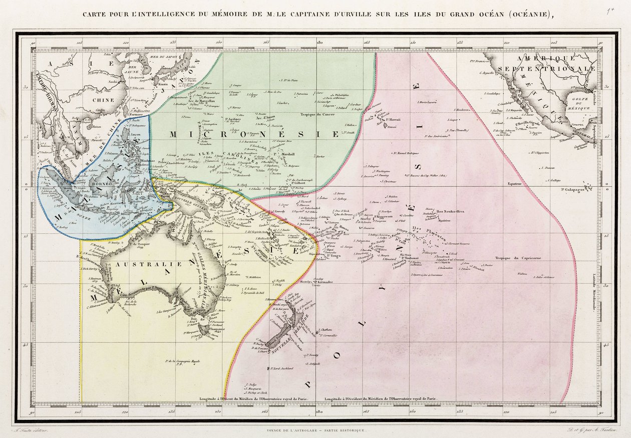 Mapa del Océano Pacífico de John Pardon