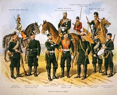 El ejército ruso, c.1890 de Richard (after) Simkin