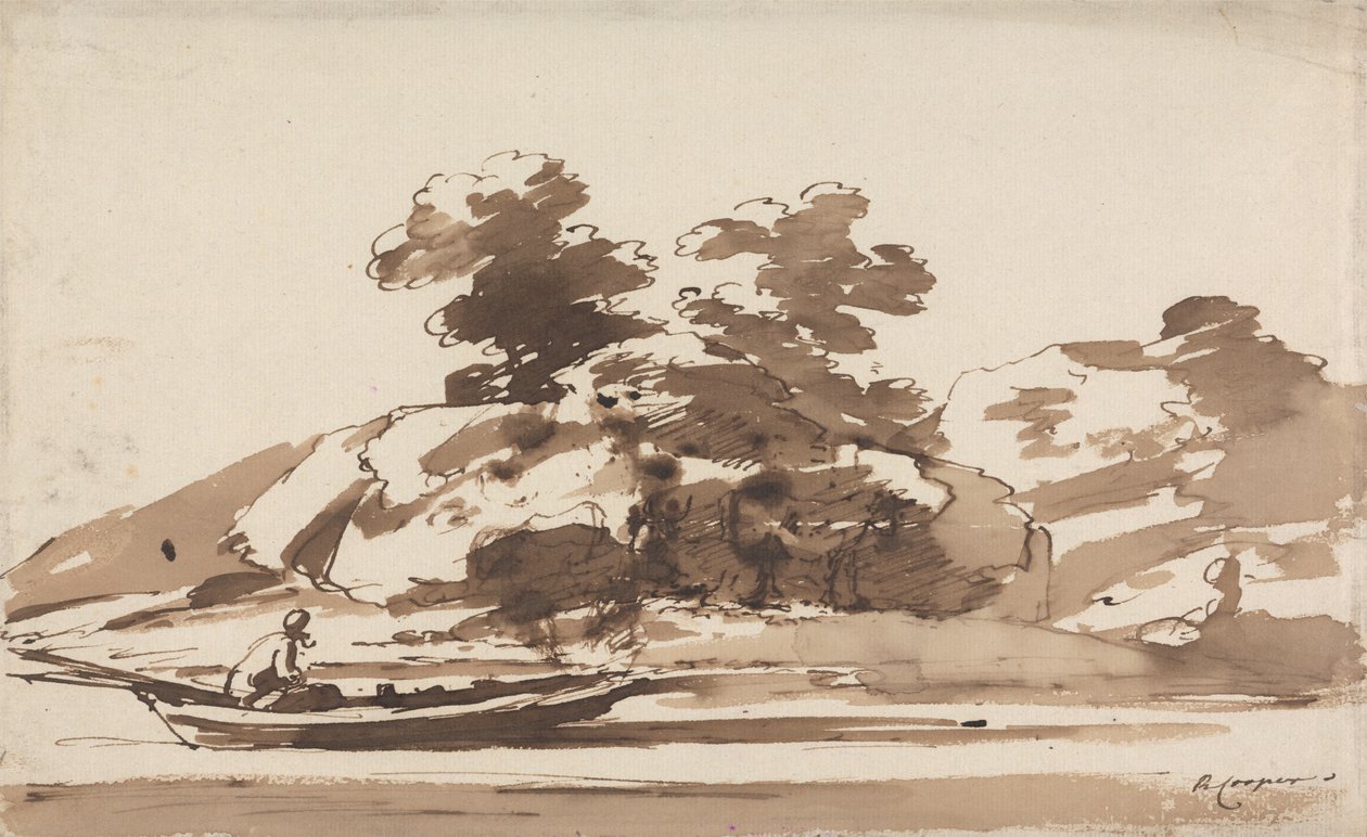 Barquero en una batea de Richard Cooper the Younger