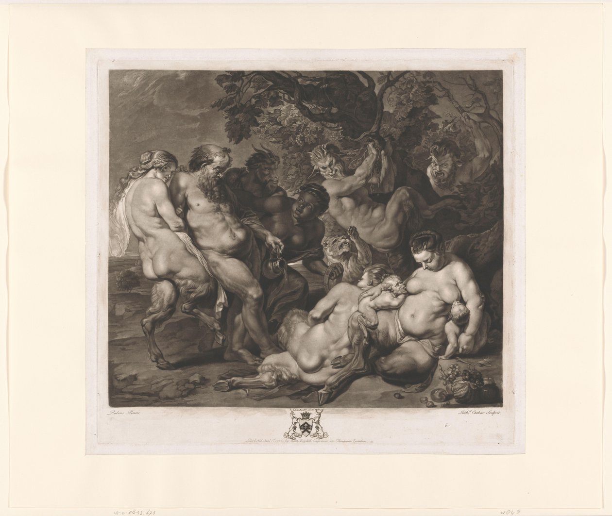 Silenus con una familia de sátiros (Bacanal) de Richard Earlom