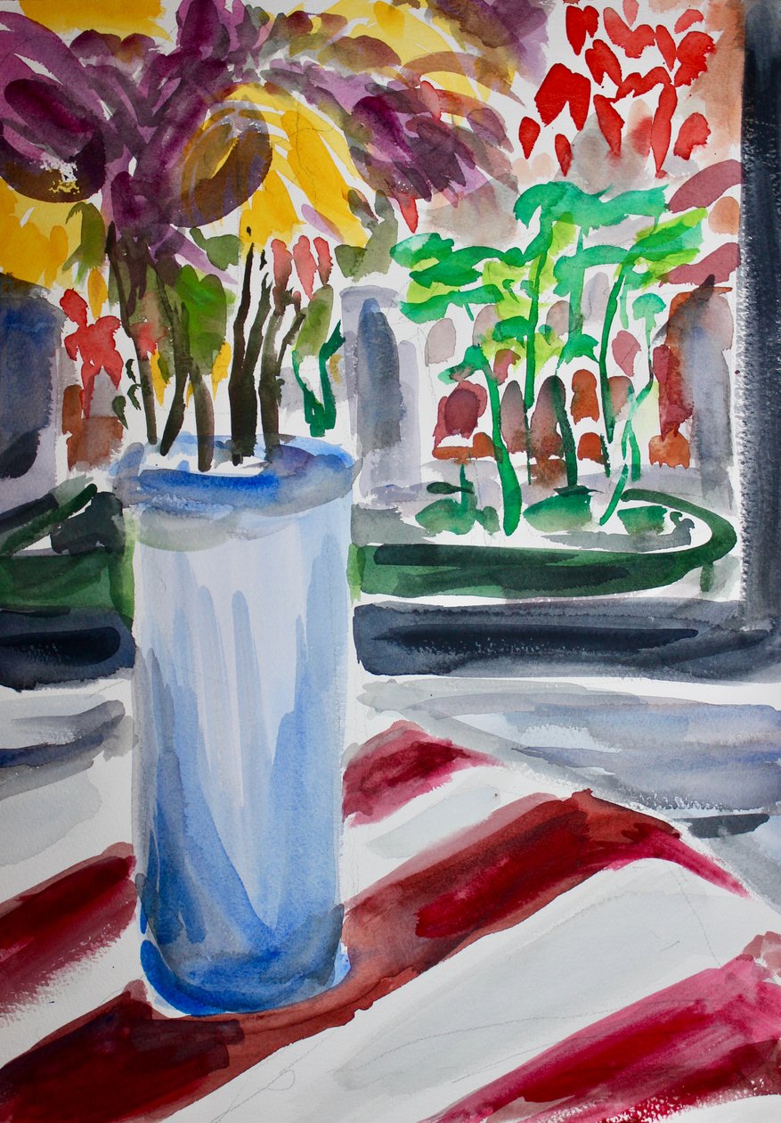 Jarrón Azul y Maceta, 2015 de Richard Fox