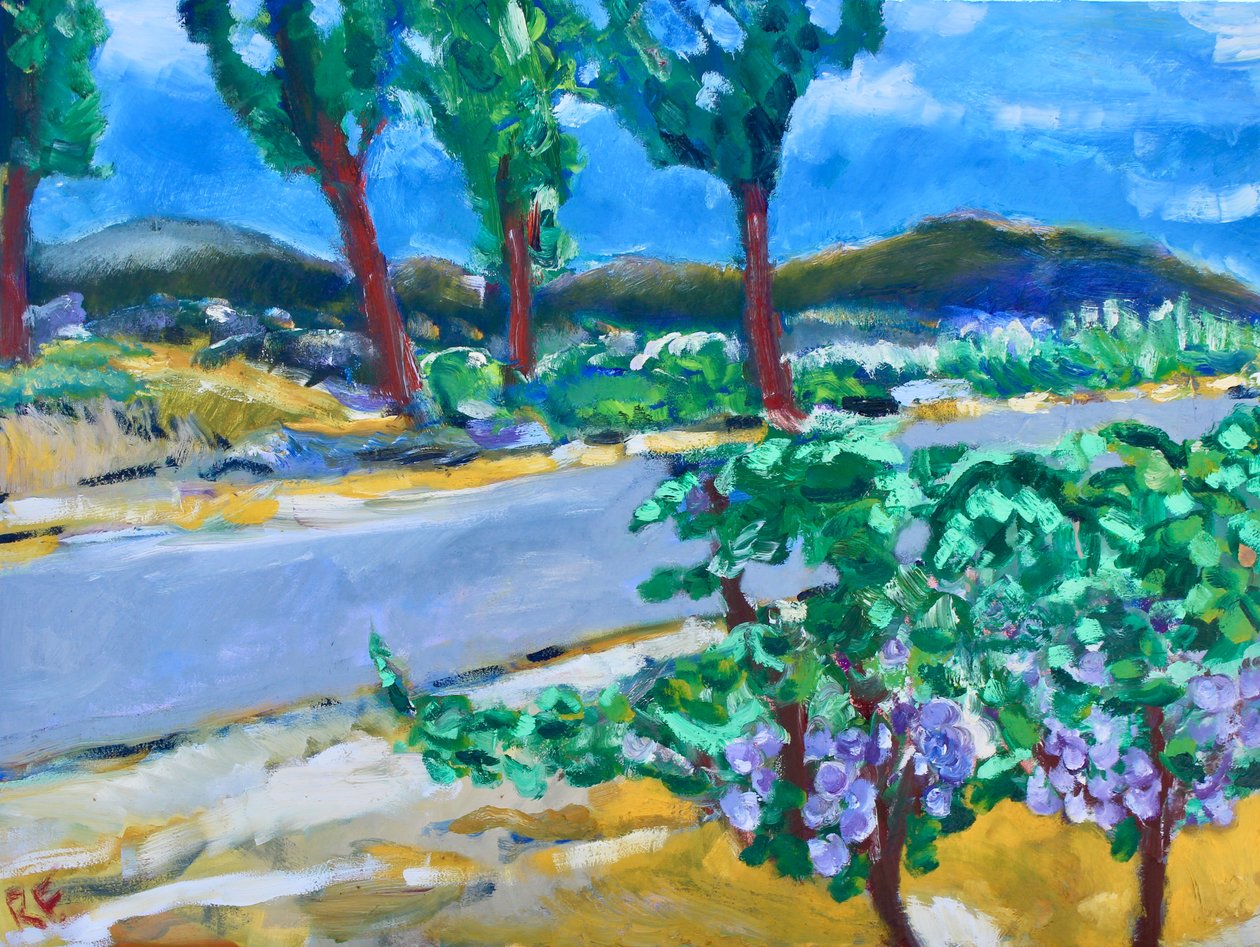 Viñedo al borde del camino, Napa de Richard Fox