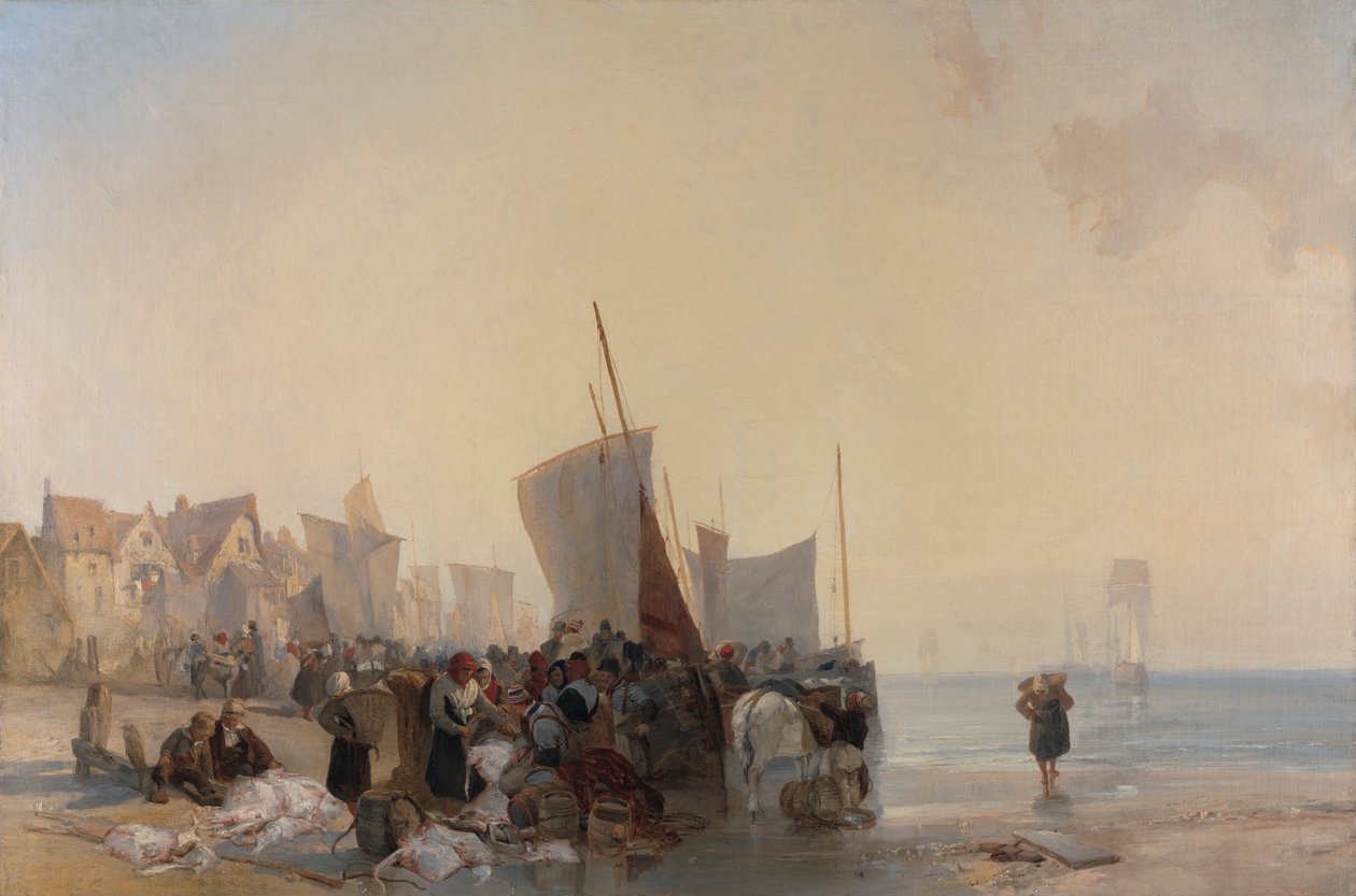 Una pescadería cerca de Boulogne de Richard Parkes Bonington