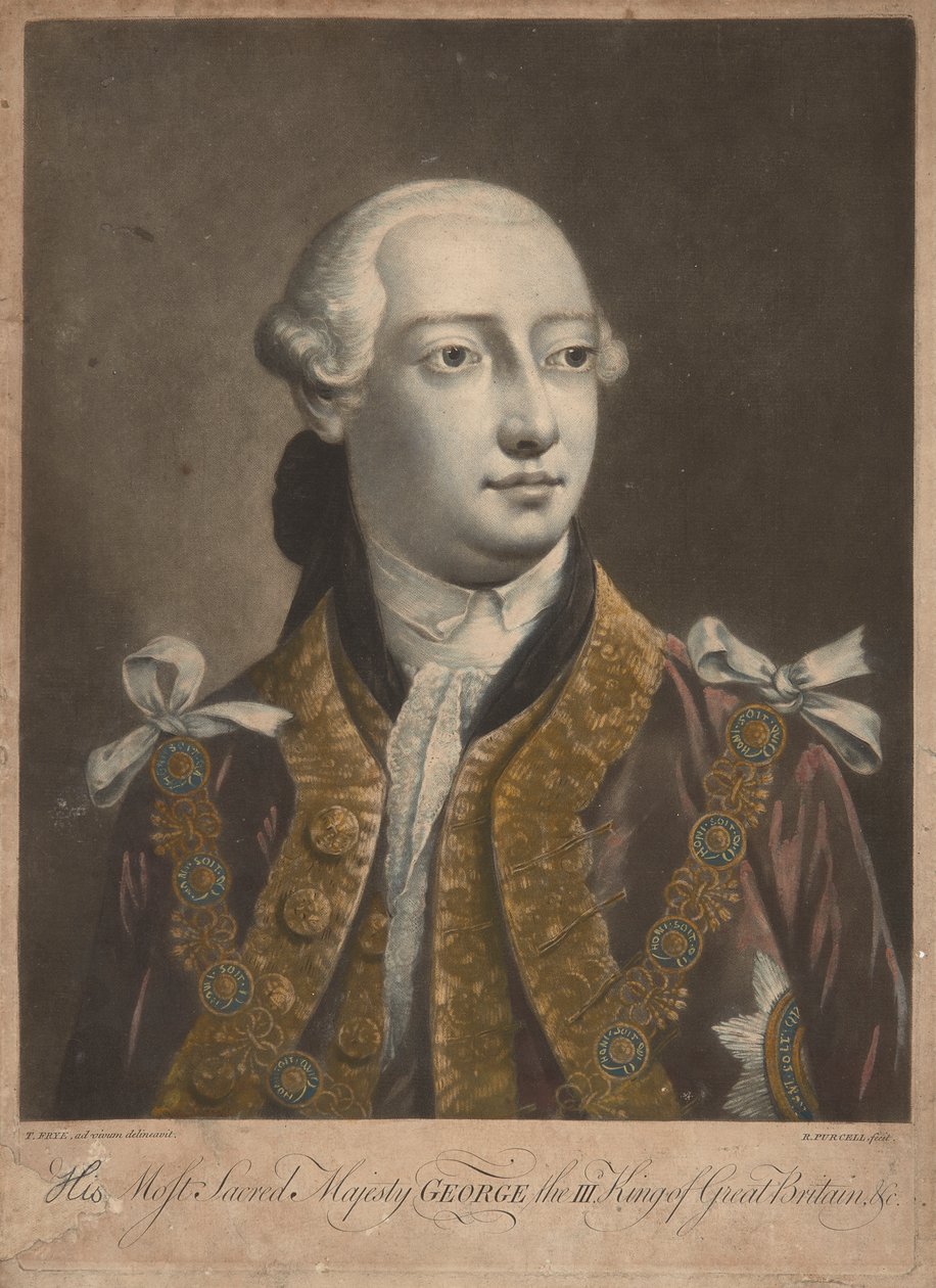 Rey Jorge III, c.1762 (mezzotinta) de Richard Purcell