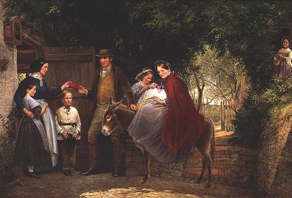Partiendo para el bautizo de Richard Redgrave