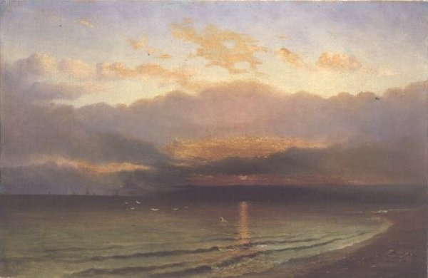 Puesta de sol en la costa de Yorkshire de Richard Weatherill