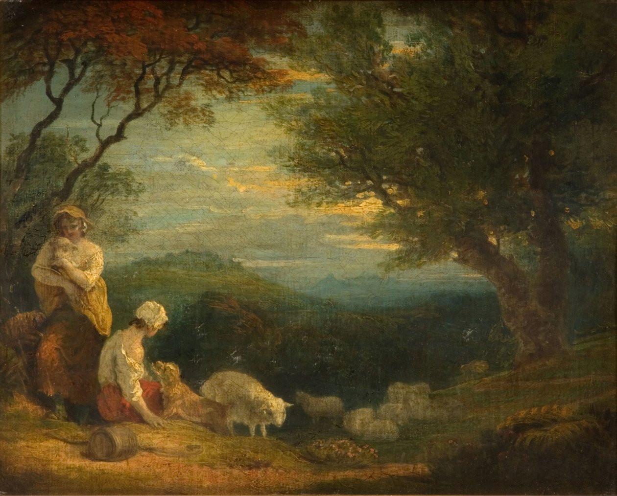 Paisaje con Mujeres, Ovejas y Perro, 1830 de Richard Westall