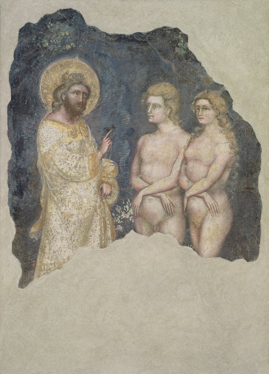 Adán y Eva bendecidos por Dios, c.1357 de Ridolfo di Arpo Guariento