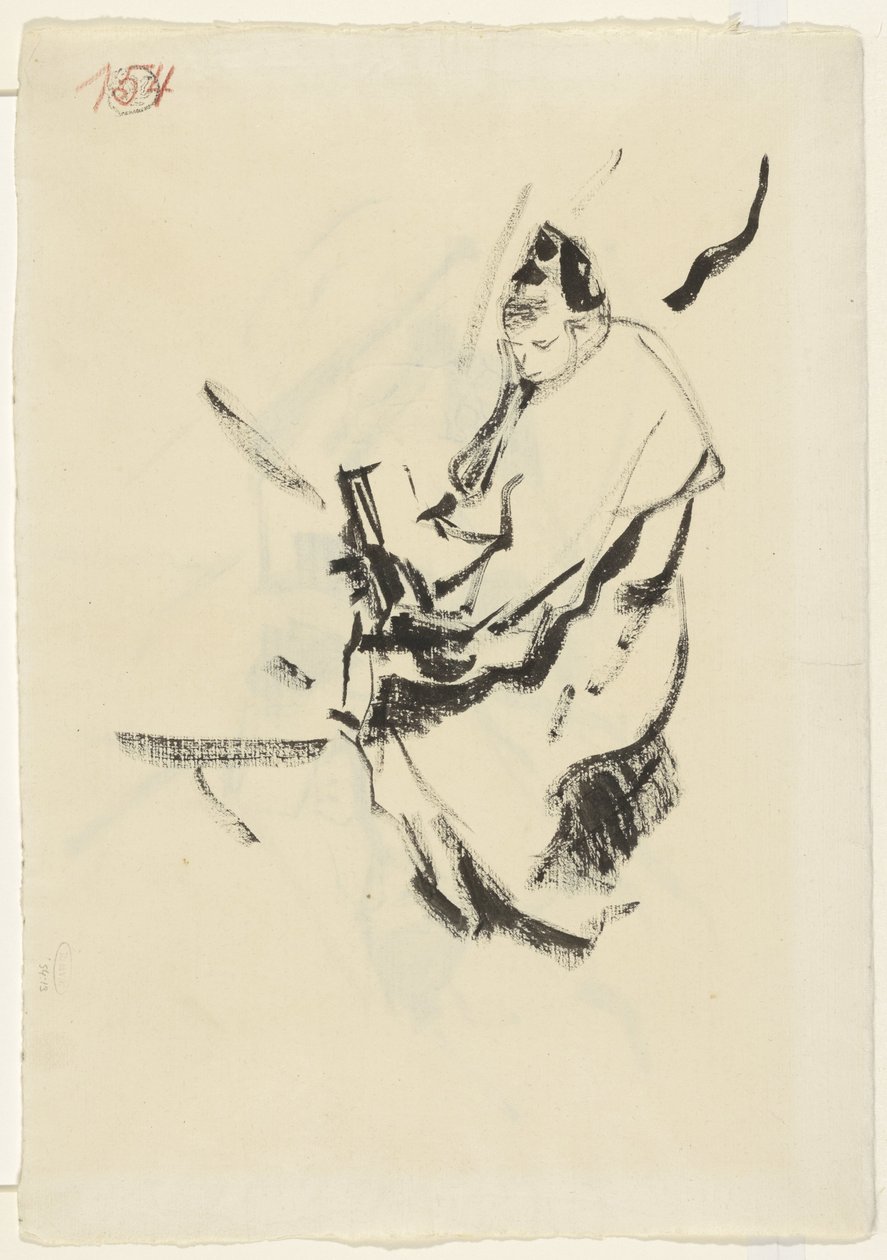Mujer recostada, en cojines, con un libro de Rik Wouters