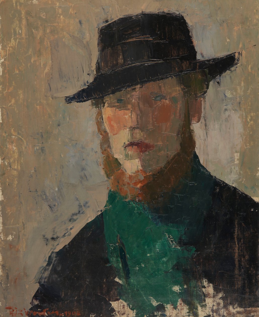 Autorretrato con sombrero negro de Rik Wouters