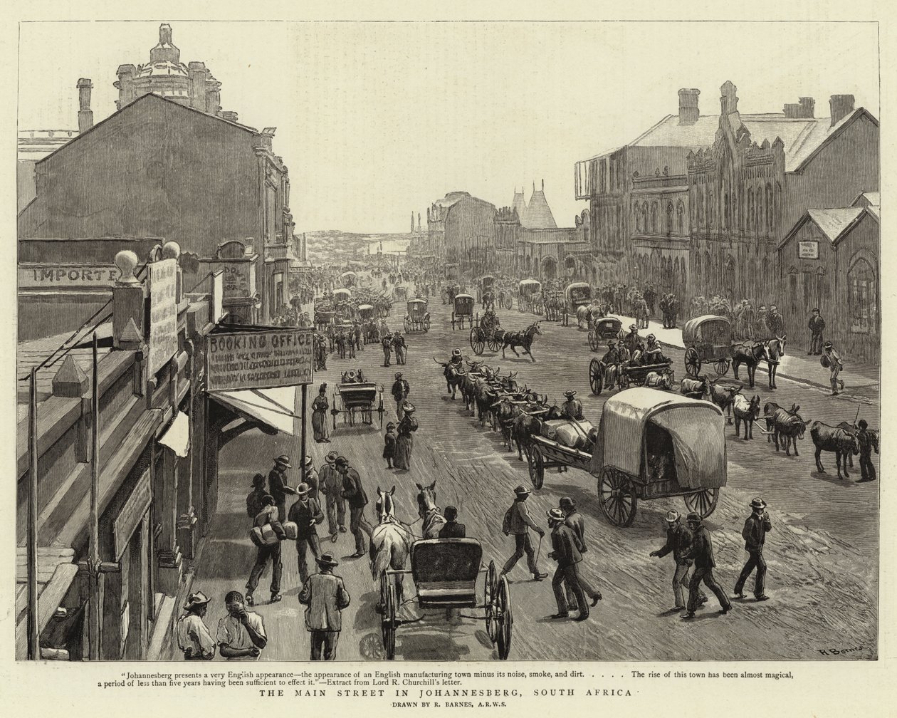 La calle principal en Johannesberg, Sudáfrica de Robert Barnes