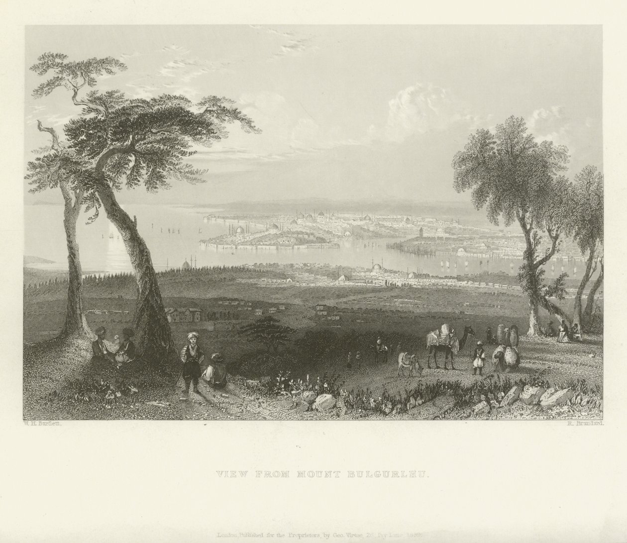 Vista desde el Monte Bulgurlhu, Turquía, 1839 de Robert Brandard