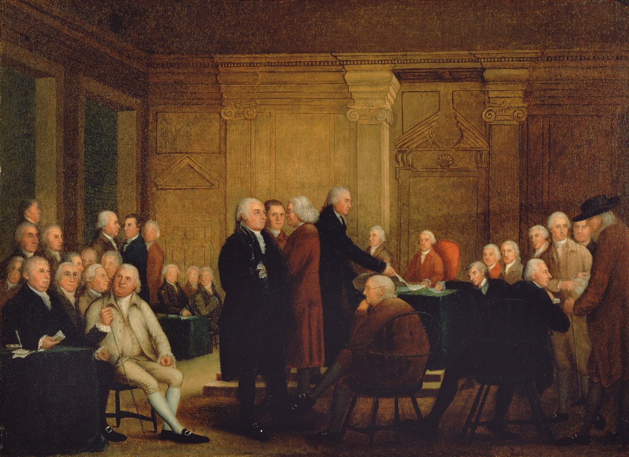 El Congreso votando la independencia, c.1795-1801 de Robert Edge Pine