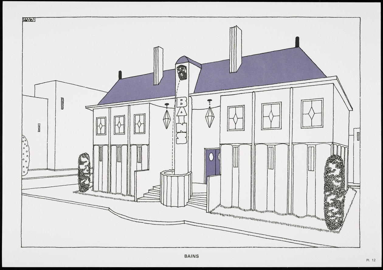 Bains, de Une Cite Moderne, Dessins de Rob Mallet-Stevens Architecte, 1987 de Robert Mallet Stevens