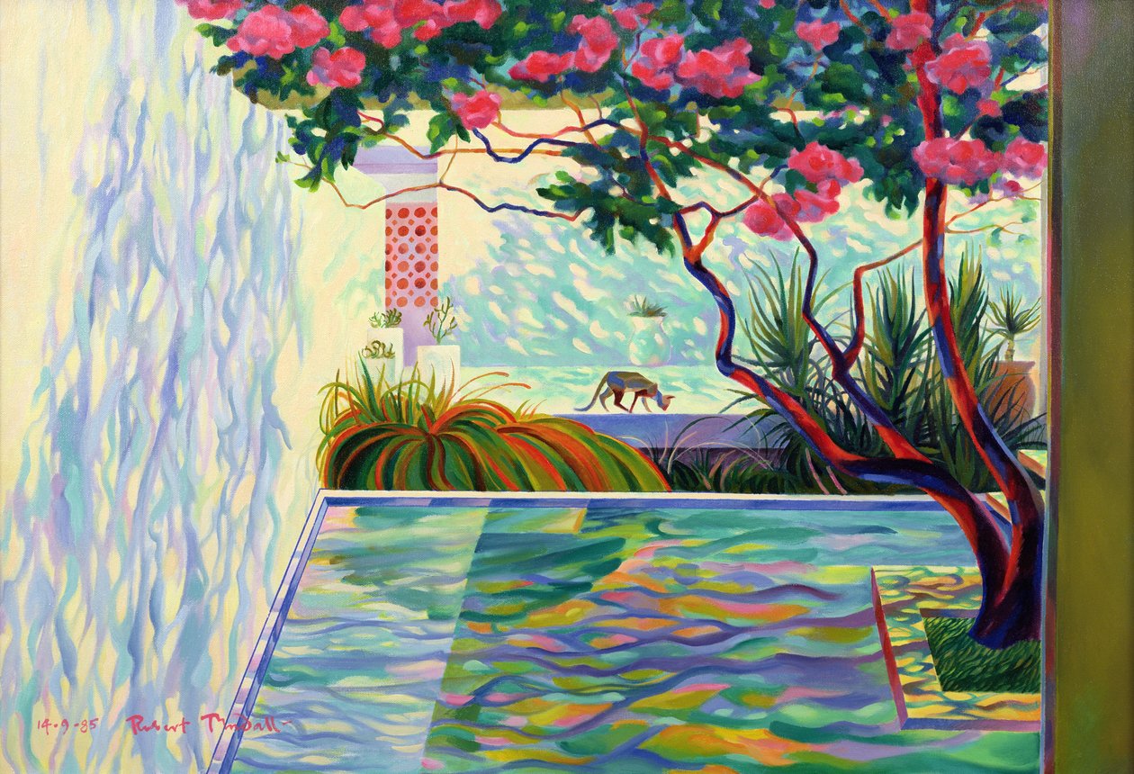 Gato en un jardín mexicano de Robert Tyndall