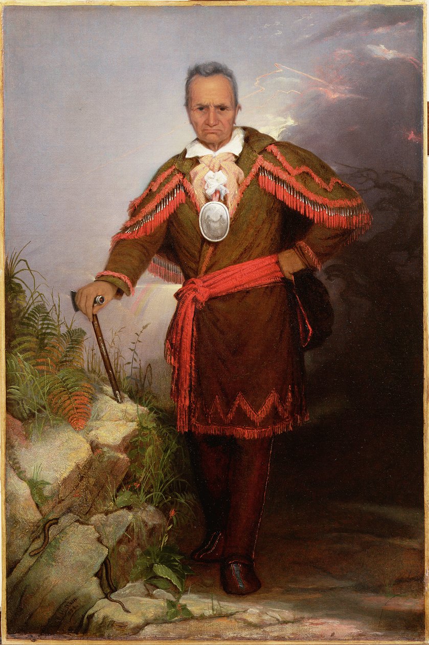 Retrato de Sa-go-ye-wat-hg o Chaqueta Roja, c.1828 de Robert Walter Weir