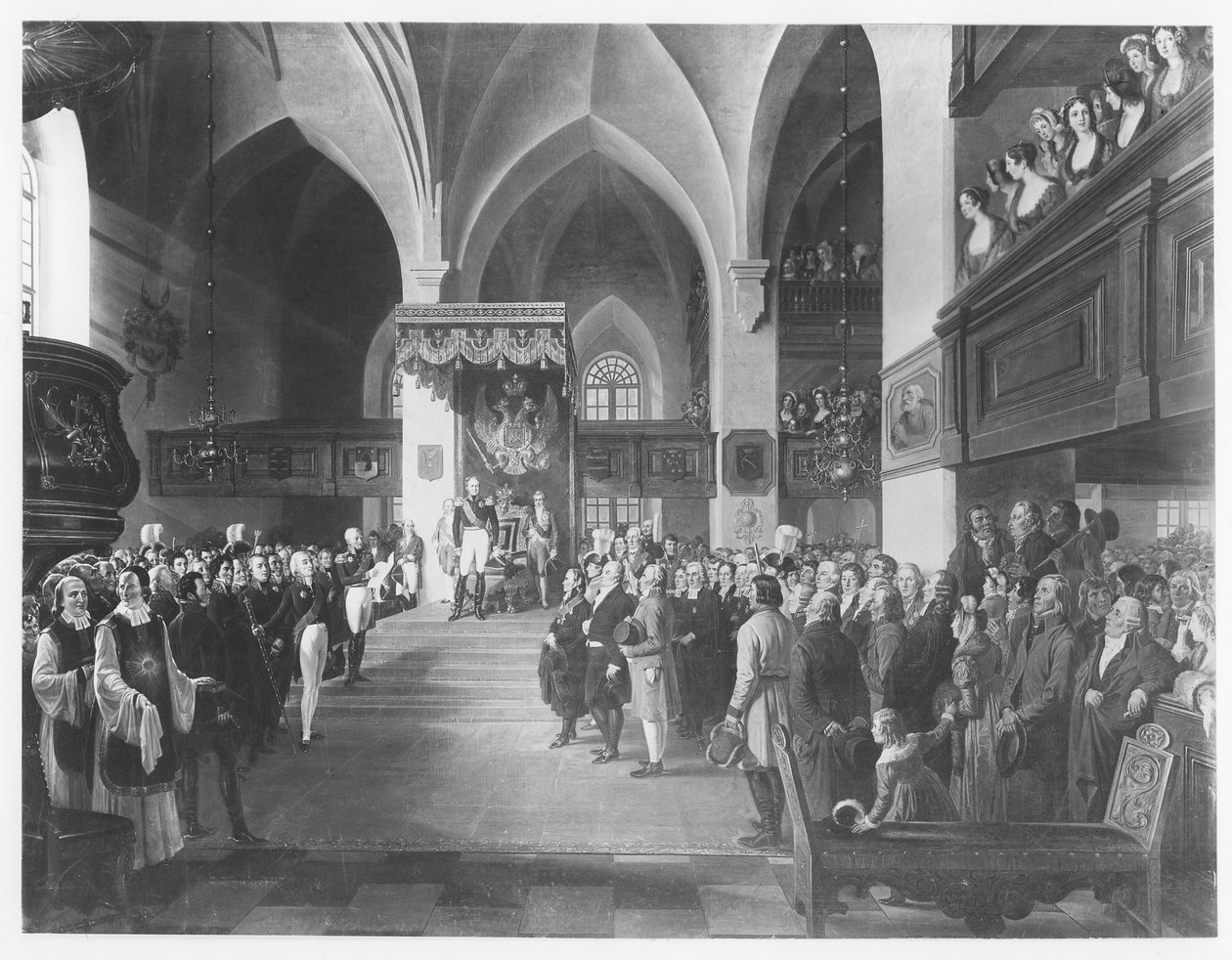 Alejandro I de Rusia recibiendo homenaje de los estados de Finlandia de Robert Wilhelm Ekman