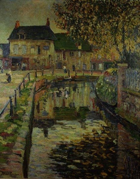 Canal a través de un pueblo de Robert Antoine Pinchon