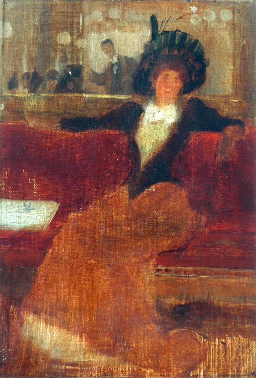 En el café (óleo sobre lienzo) de Robert Atkinson