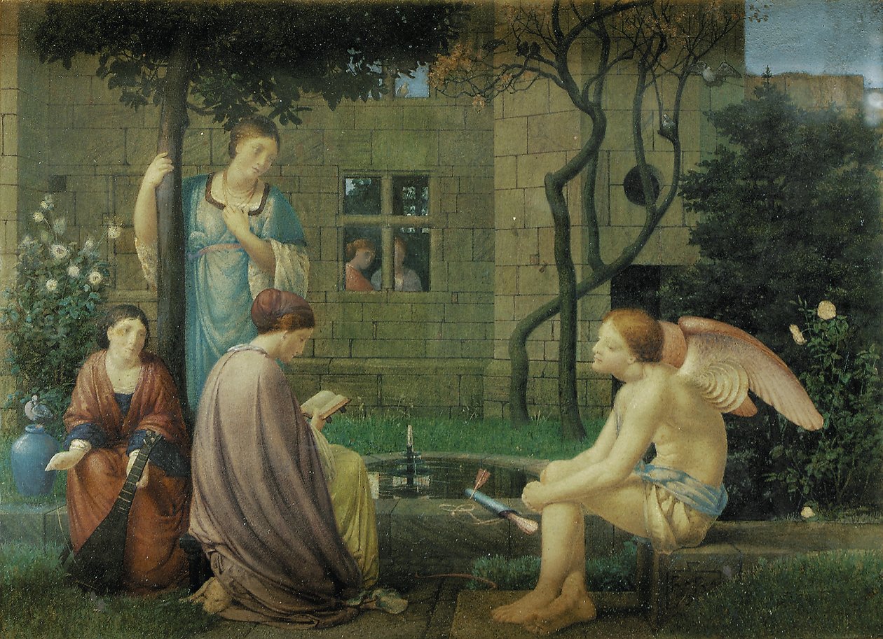 Lectura de amor, él estando cerca, 1874 de Robert Bateman