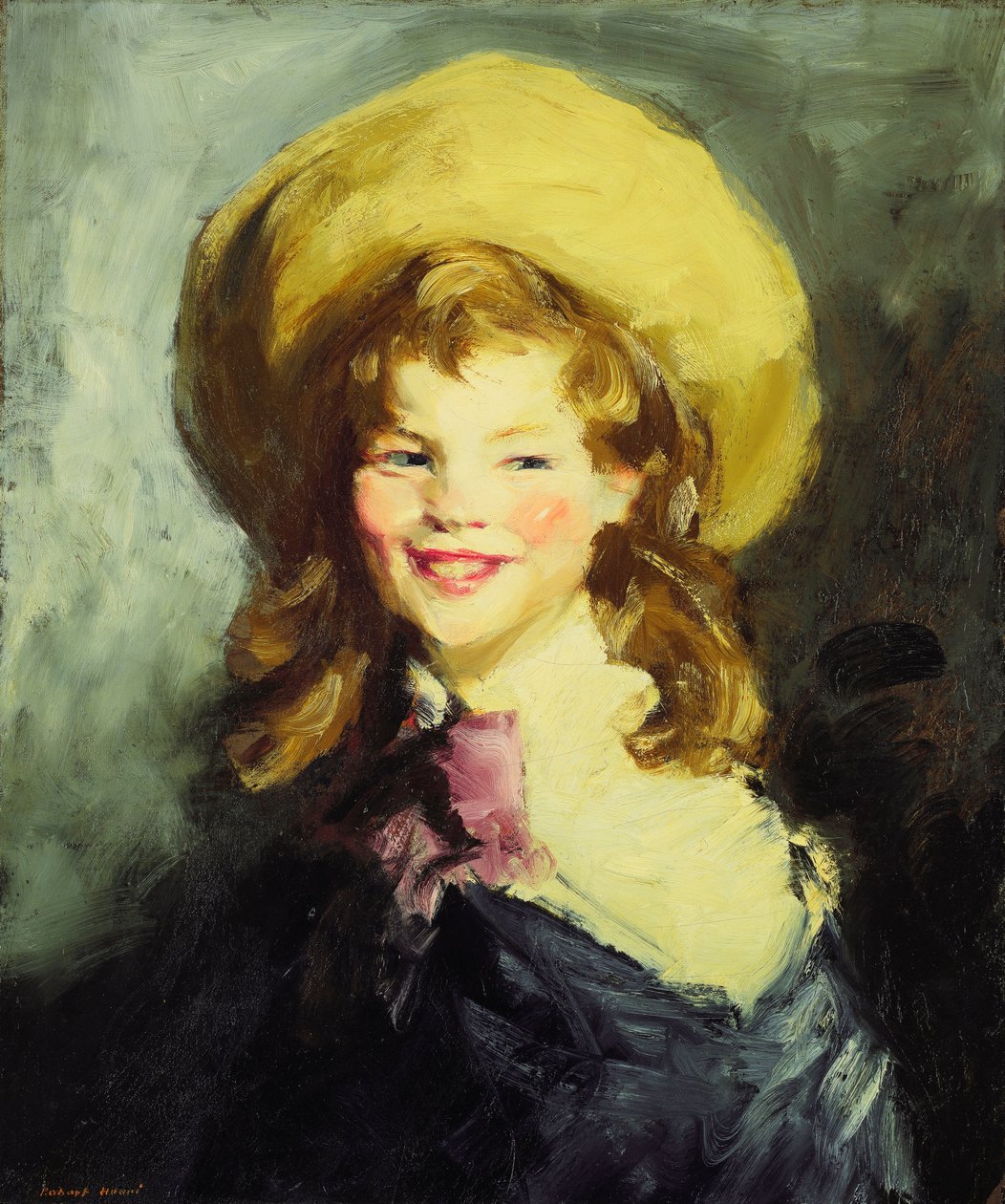 Niña con gran sombrero de Robert Cozad Henri