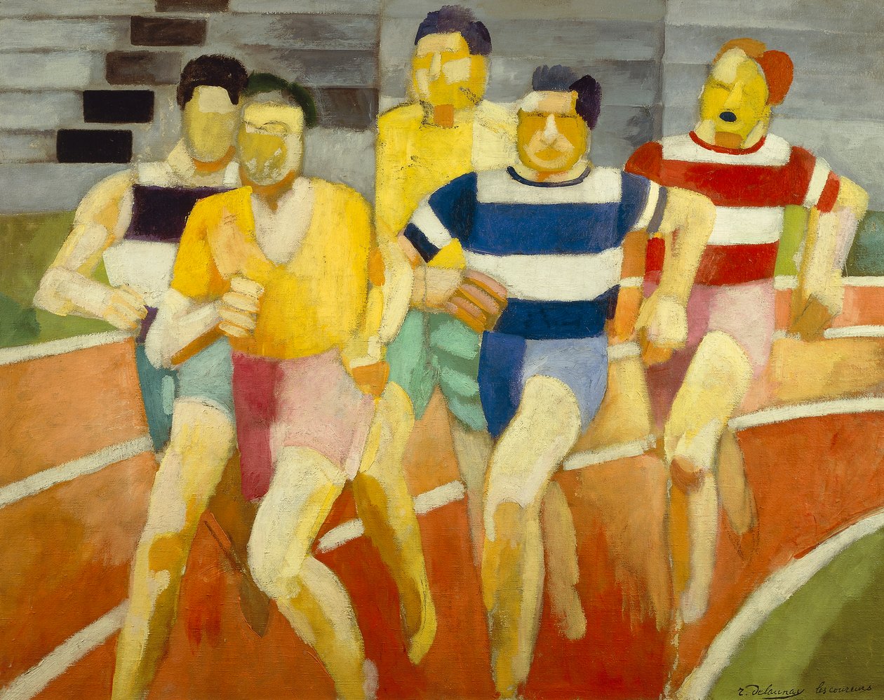 Los corredores, c.1924 (óleo sobre lienzo) de Robert Delaunay