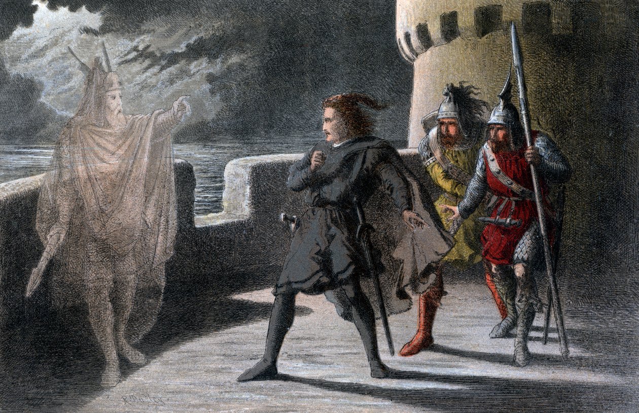 Una escena de Macbeth, siglo XVII de Robert Dudley