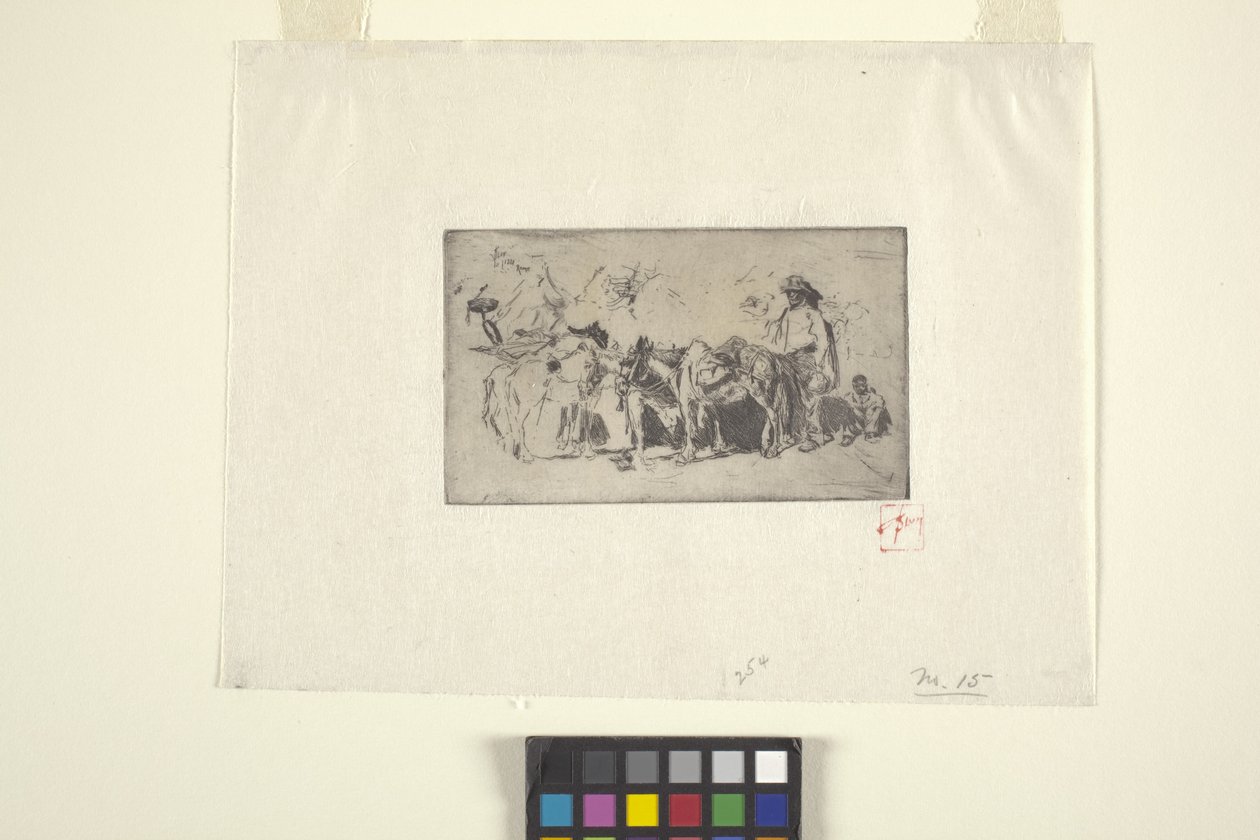 Hombres y burros, Roma (tinta) de Robert Frederick Blum